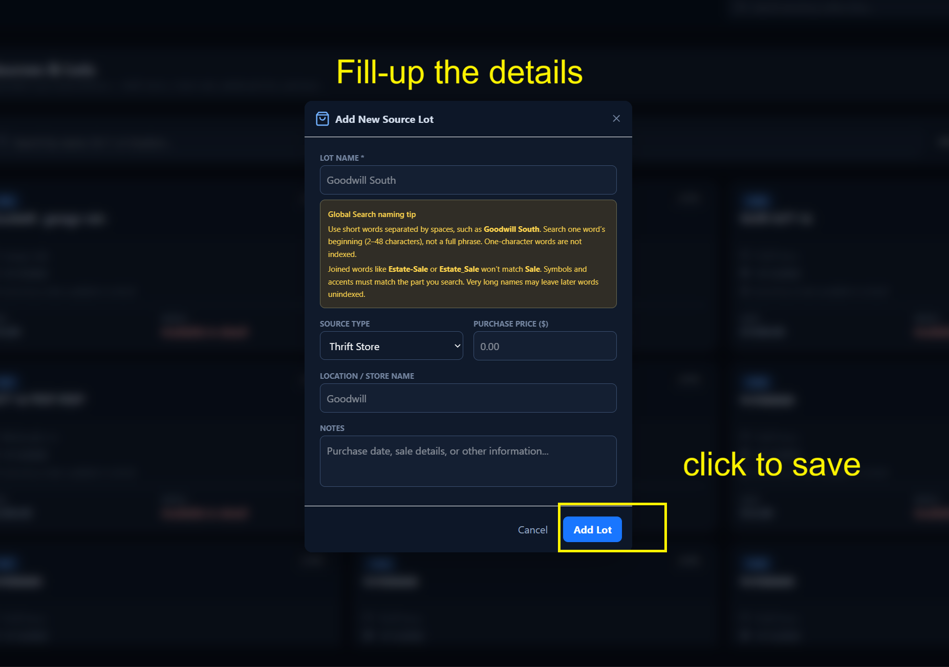 Adding a second item to a different source