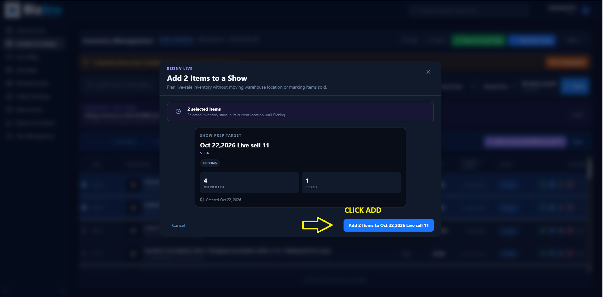Bulk-add items filtered by bin or source