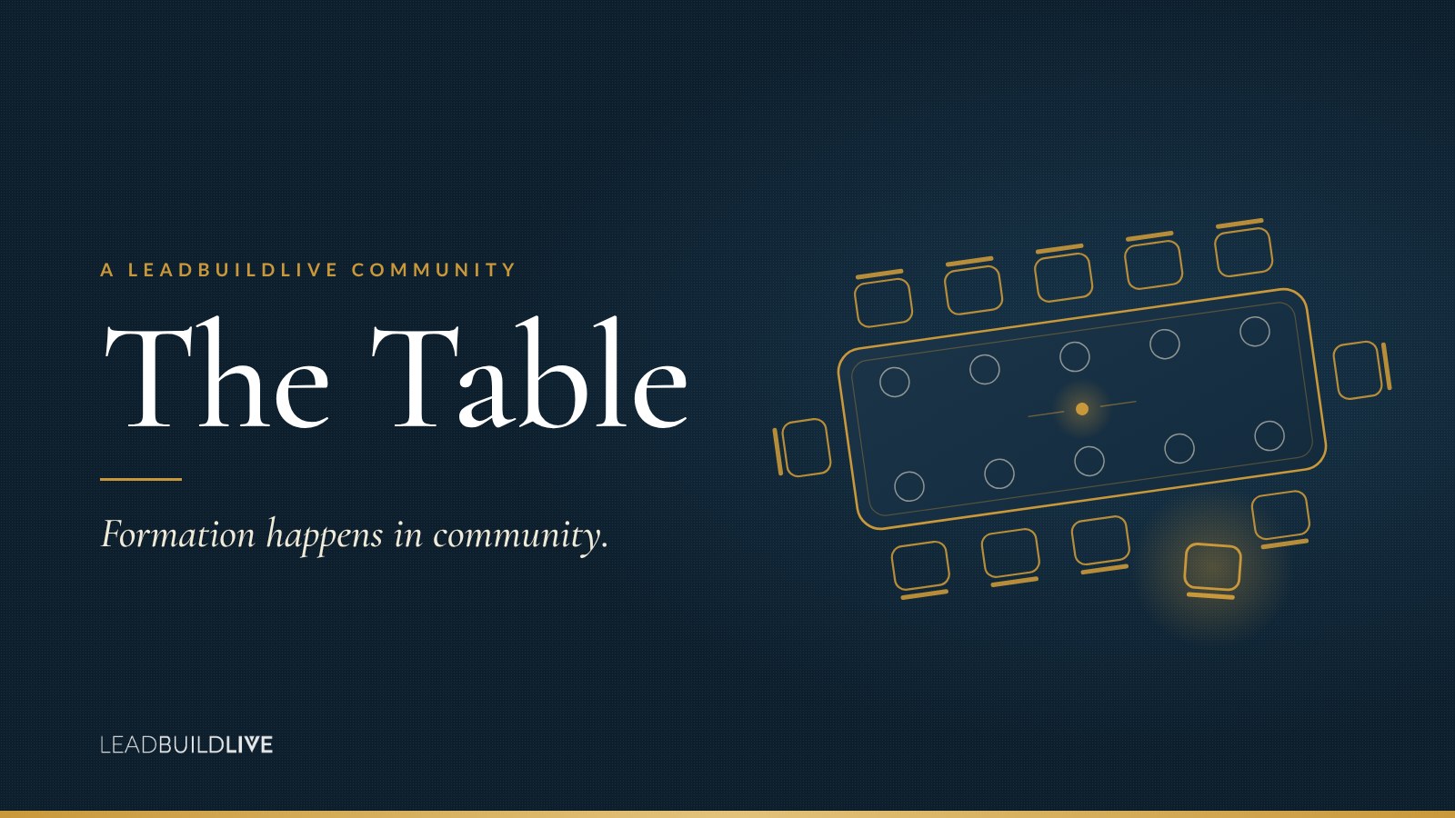 The Table, a LeadBuildLive community. Formation happens in community.