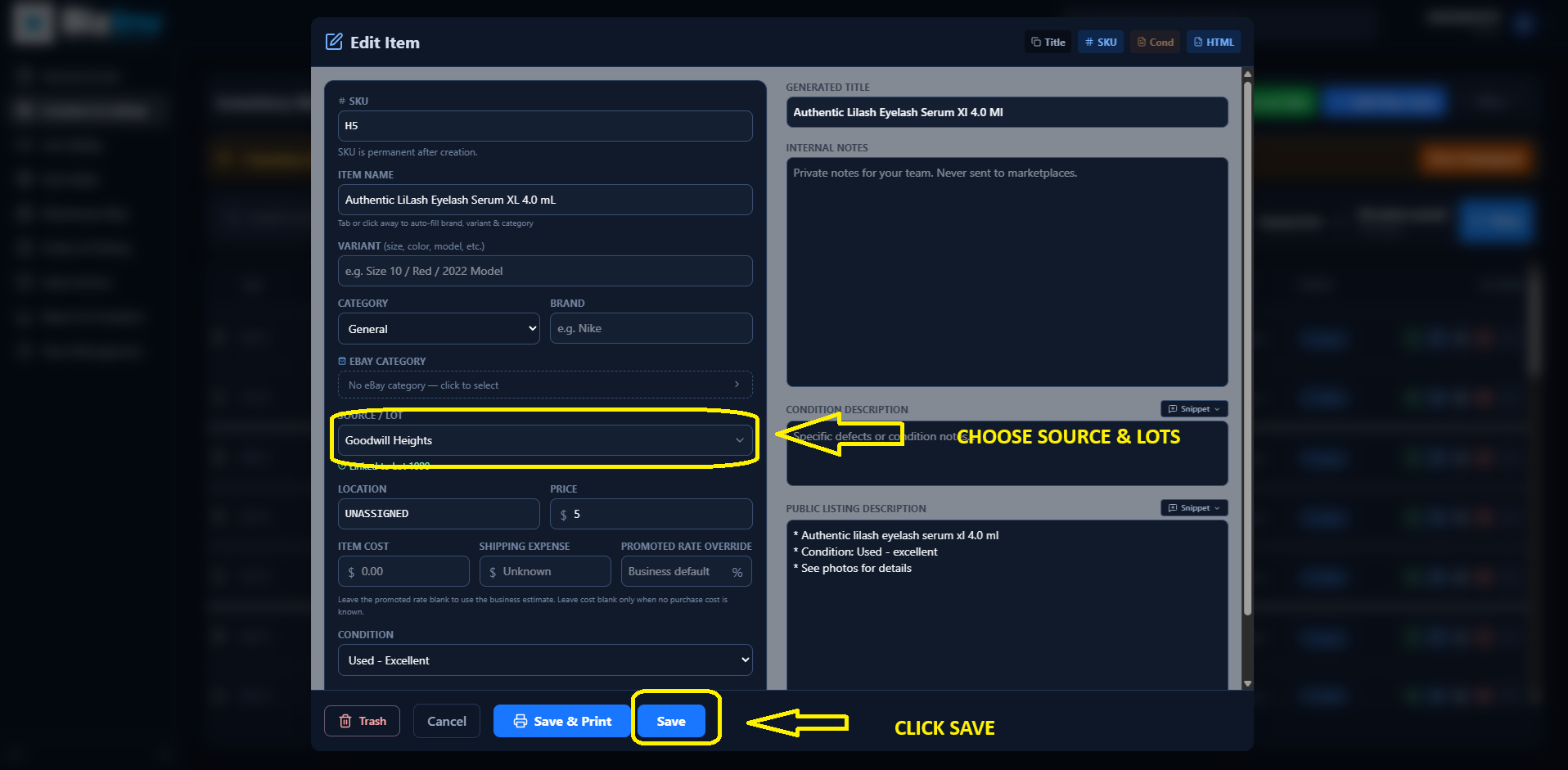 Updated profit calculations after source cost change